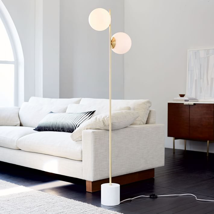 Sphere & Stem 2-Light Floor Lamp (62") | West Elm (US)