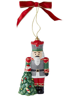 Christmas Tree Houndstooth Nutcracker Ornament | Macy's
