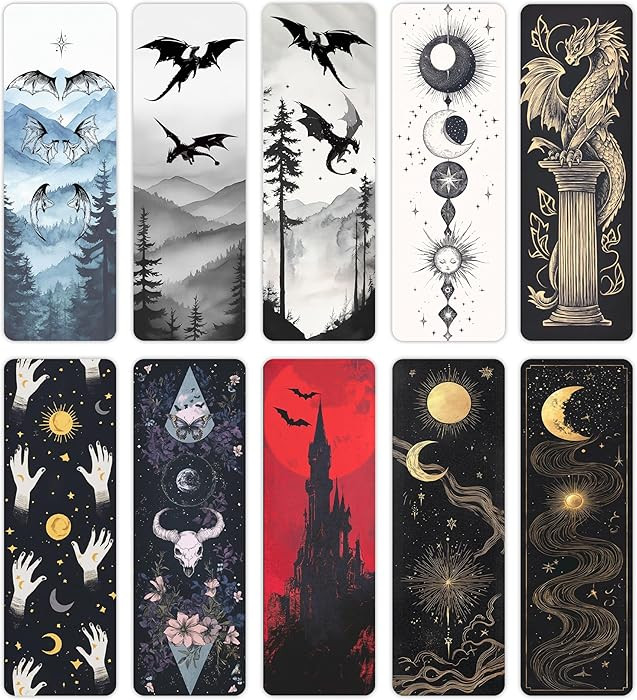 TwoDays Fantasy Merch Bookmarks for Book Lovers, Tarot Witchy Dragons Gothic Horror Book Accessor... | Amazon (US)