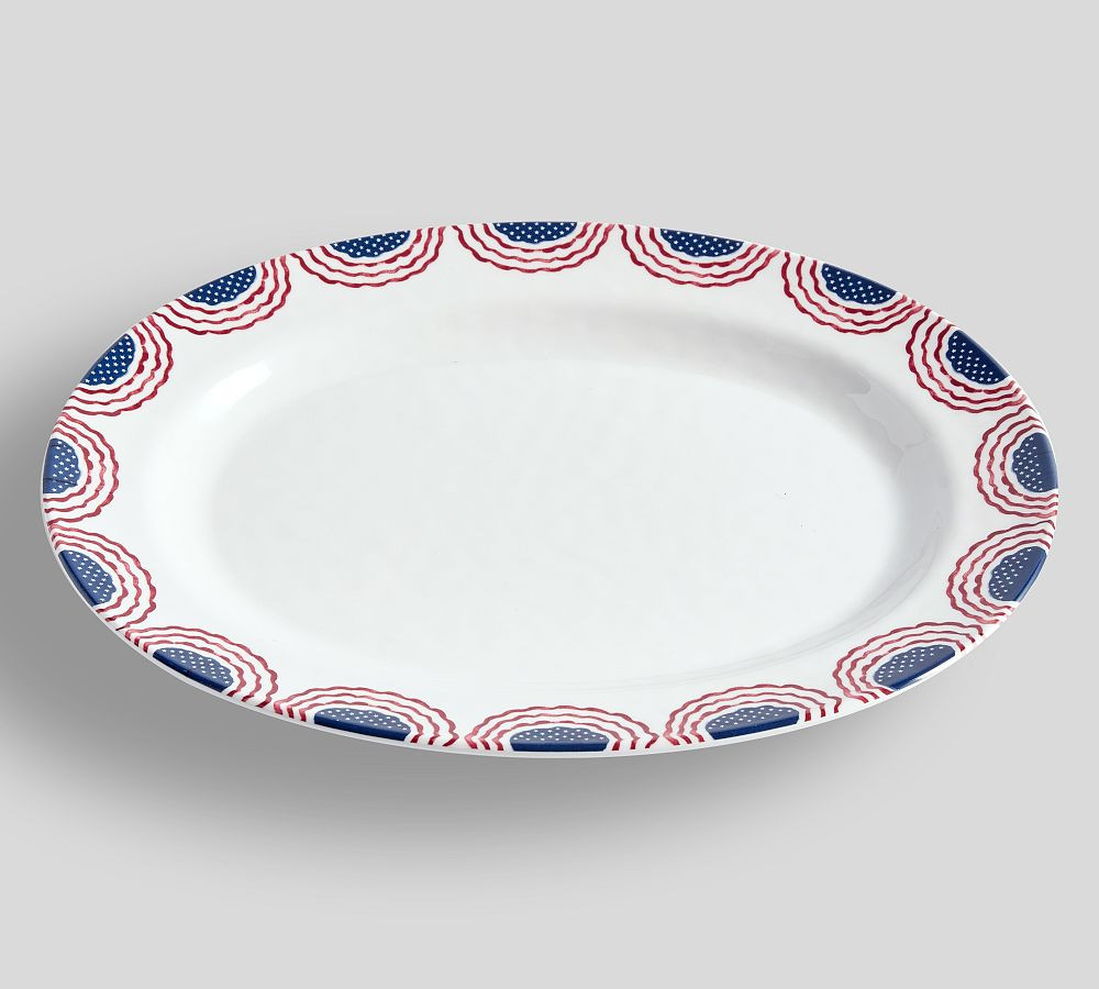 Cabana Americana Outdoor Melamine Oval Platter | Pottery Barn (US)