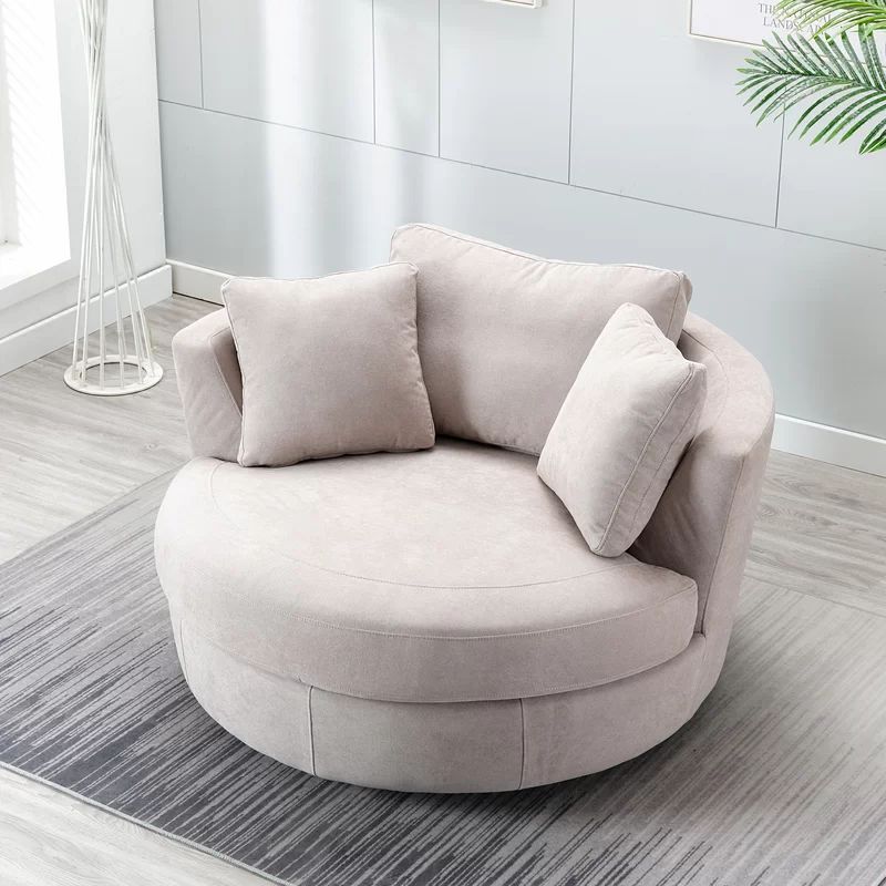 Minorca 134.01Cm Wide Polyester Swivel Barrel Chair | Wayfair Professional
