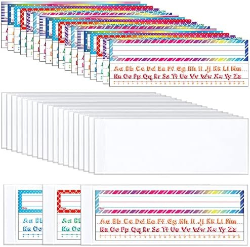 Amazon.com : 72 Pieces Alphabet Number Line Name Plates Clear Nameplate Pocket Self Adhesive Desk... | Amazon (US)