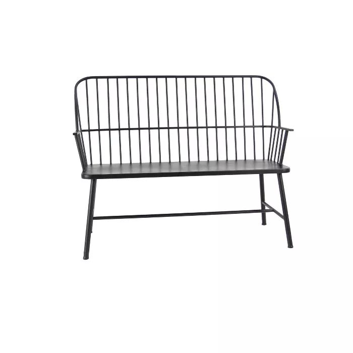 Traditional Outdoor Patio Bench - Black - Olivia &#38; May | Target