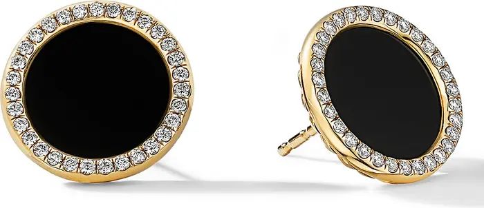 Elements 18K Gold & Pavé Diamond Button Earrings | Nordstrom