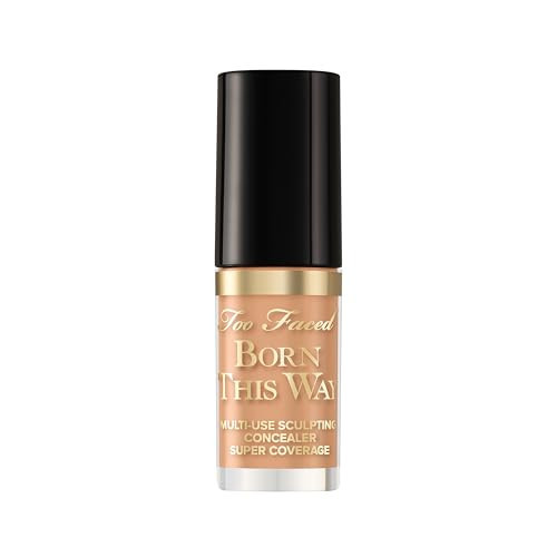 Too Faced Born This Way Super Coverage Multi-Use Concealer | Full Coverage, Non-Comedogenic, Oil Free + Long Lasting Concealer | Hyaluronic Acid + Coconut Water, 0.06 Fl Oz, Travel Size, Warm Beige | Amazon (US)