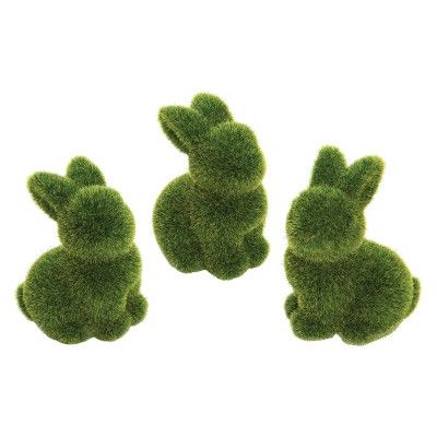 Gallerie II Moss Flocked Easter Bunny Set of 3 | Target