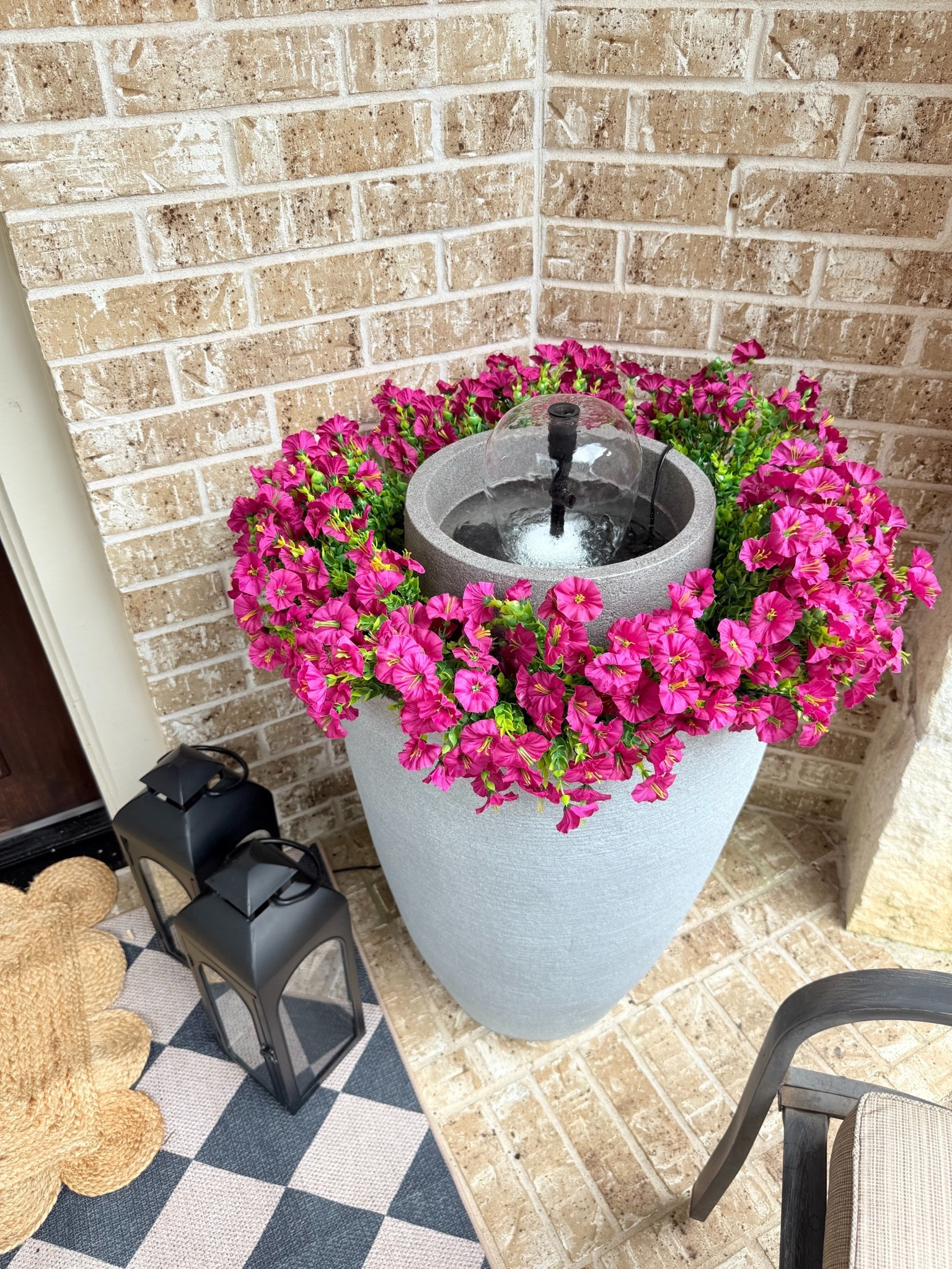 This DIY porch fountain is the prettiest way to make your outdoor space feel more elevated and inviting. The bright florals and soft water feature create such a cozy, beautiful setup for summer 🌸

#LTKSeasonal #LTKHome #LTKSaleAlert