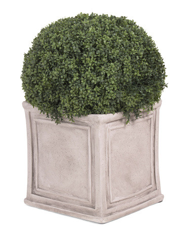 32in Uv Resistant Outdoor Safe Boxwood In Planter | TJ Maxx