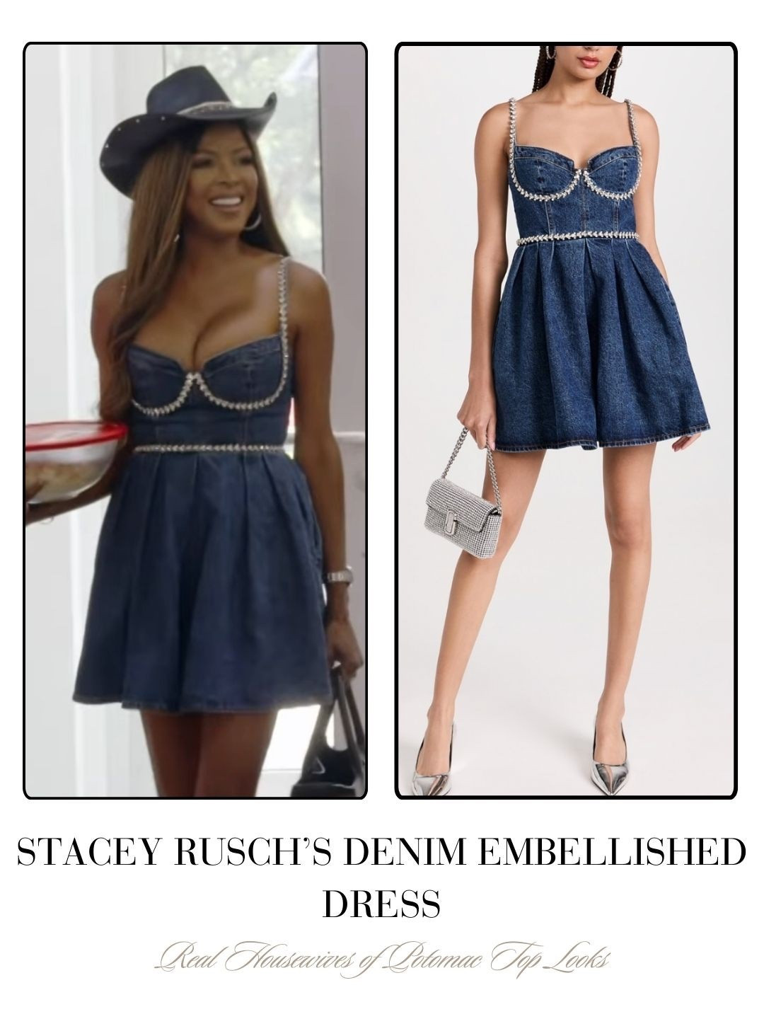 Stacey Rusch’s Denim Embellished Dress 