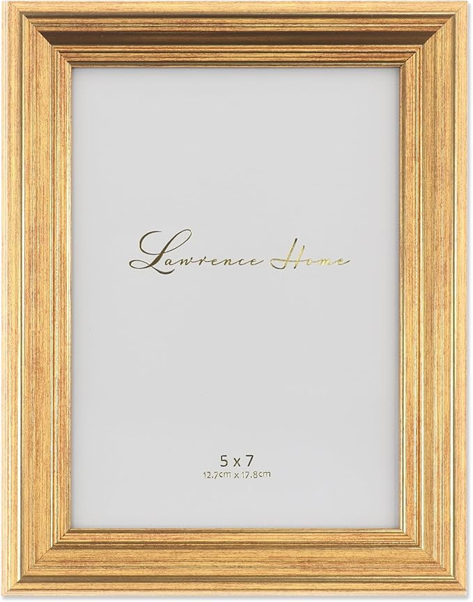 Lawrence Frames Sutter Burnished Picture Frame, 5 by 7-Inch, Gold | Amazon (US)