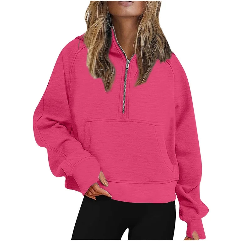 BONIXOOM Womens Sweaters Active Fit Sweater Half Zip Holiday Crew Neck Sweaters For Teen Girls Ho... | Walmart (US)