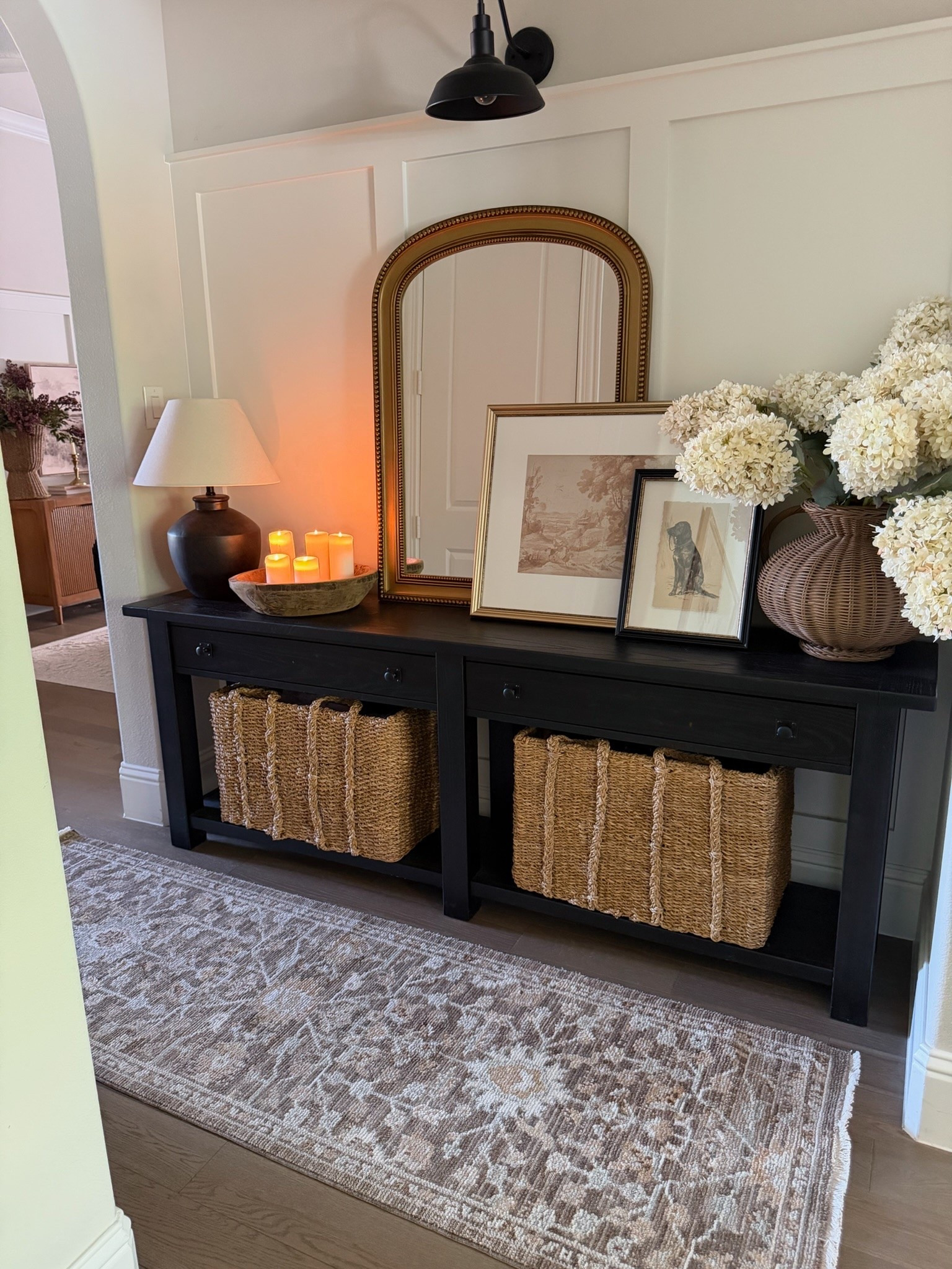Our entry is really showing off these days! This mirror + rug + our wall art is everything!

#LTKSeasonal #LTKHome