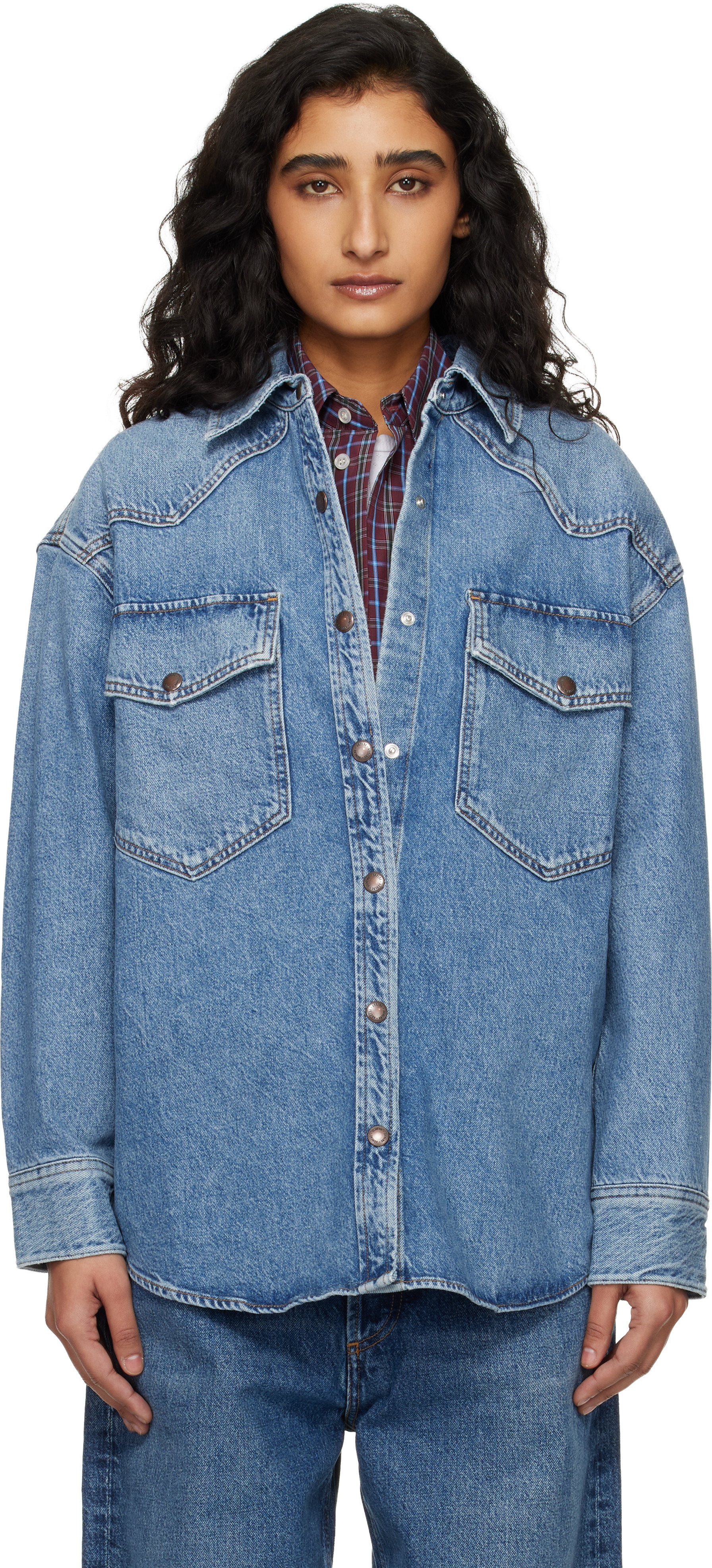 AGOLDE Blue Lotta Denim Shirt | SSENSE