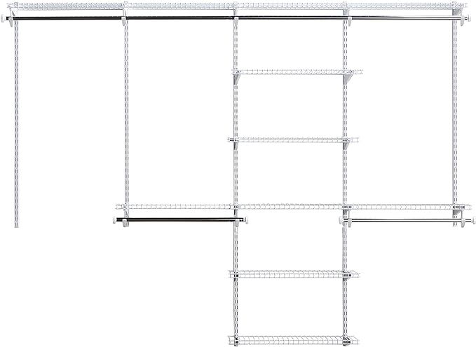 Rubbermaid Configurations Deluxe Closet Kit, White, 4-8 Ft., Wire Shelving Kit with Expandable Sh... | Amazon (US)