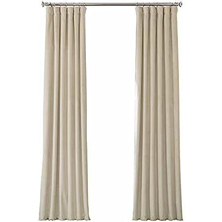 HPD Half Price Drapes VPCH-120601-96 Signature Blackout Velvet Curtain (1 Panel), 50 X 96, Alabaster | Amazon (US)