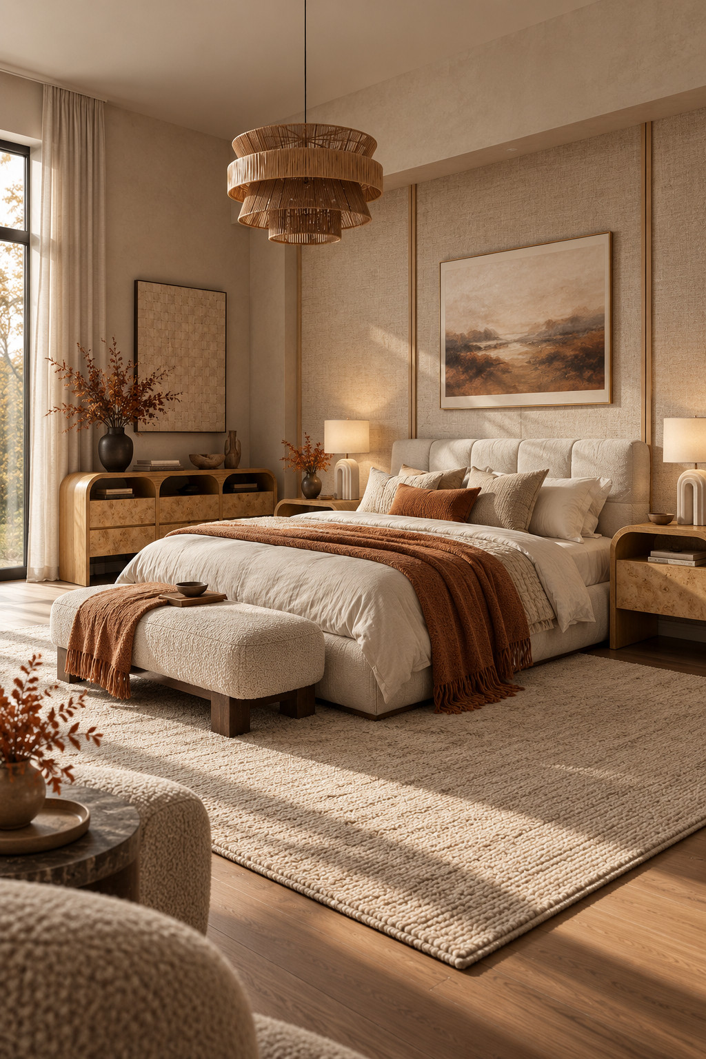 The kind of bedroom you actually want to stay in all weekend 🤎 Soft neutral bedding, warm wood furniture, cozy texture, and just enough fall color to make everything feel extra inviting. These Castlery bedroom sets have such a timeless look and would work way beyond one season too. #CastleryBedroom #BedroomDecorIdeas #CozyInteriors #ModernBedroomDecor #FallHome #BedroomFurnitureIdeas #NeutralInteriors #HomeStyling #LuxuryHomeDecor #BedroomMakeover 

 #LTKSeasonal #LTKHome #LTKSaleAlert