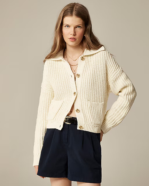 Collared crewneck cardigan | J. Crew US