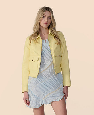 Furniq UK Women's Leather Cropped Jacket, Created for Macy s - Macy's | Macy's