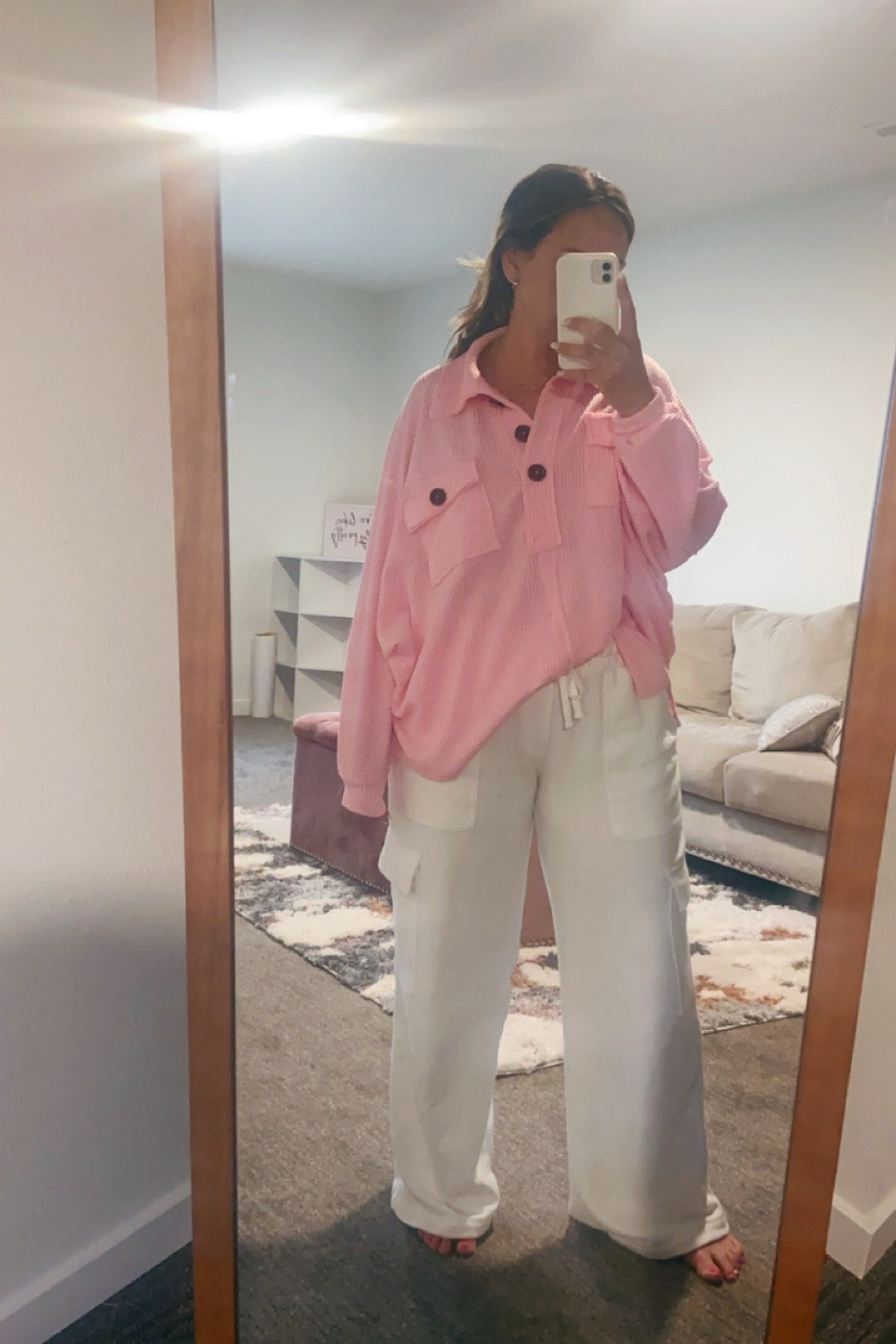 Cute and comfy cargo sweatpants 🩷 sized down - wearing small 

#LTKSeasonal #LTKFindsUnder50 #LTKStyleTip