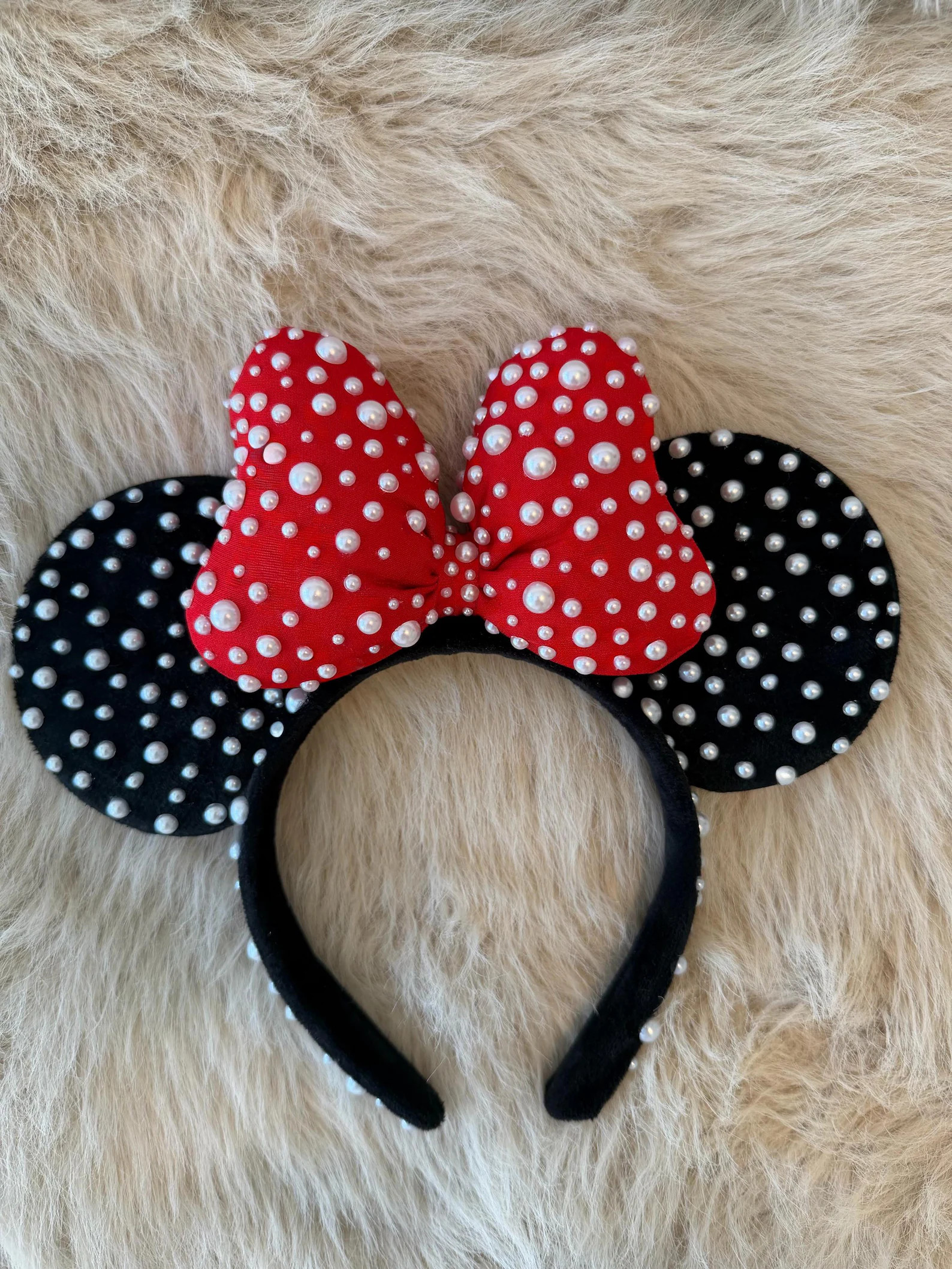 Pearl Minnie Ears Headband | Classic White Pearl Mouse Ears | Elegant Disney Inspired Ears | Spar... | Etsy (Global)