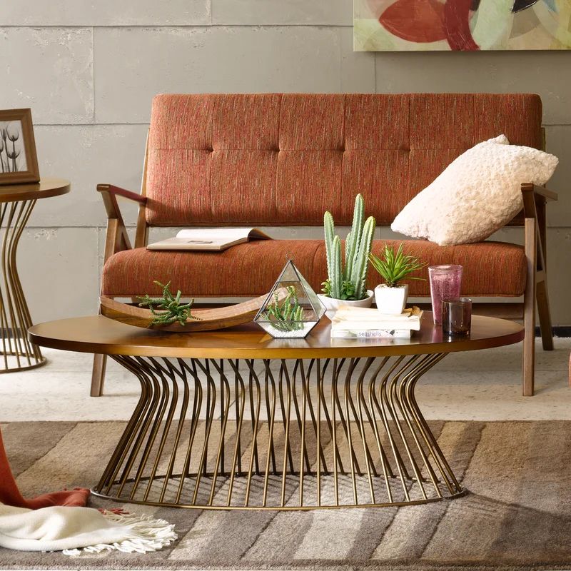 Paola Metal Frame Oval Coffee Table | Wayfair North America