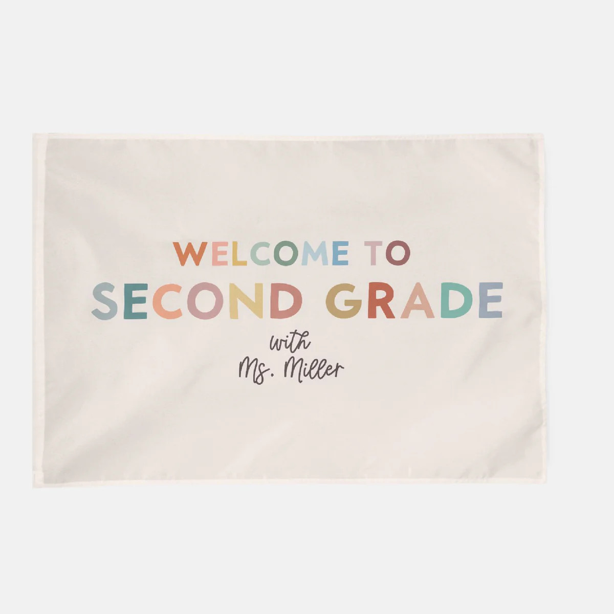 Second Grade Teacher Custom Name Flag, Wall Tapestry | The Little Lemons Company