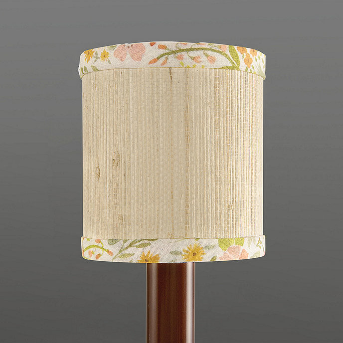 Grasscloth Chandelier Shade with Mabel Ditsy Trim | Ballard Designs, Inc.
