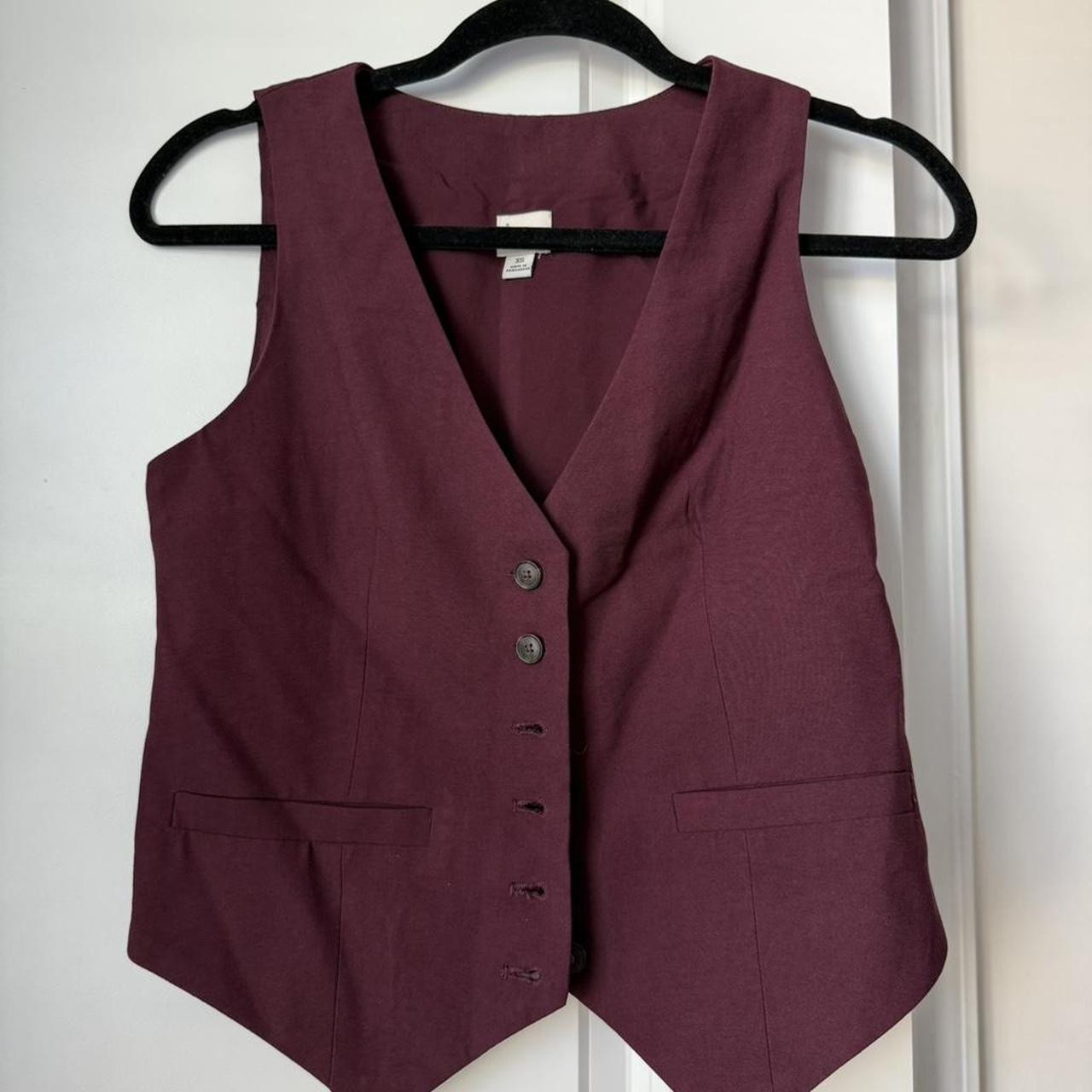 A New Day burgundy vest Size XS #burgundy #vest | Depop US