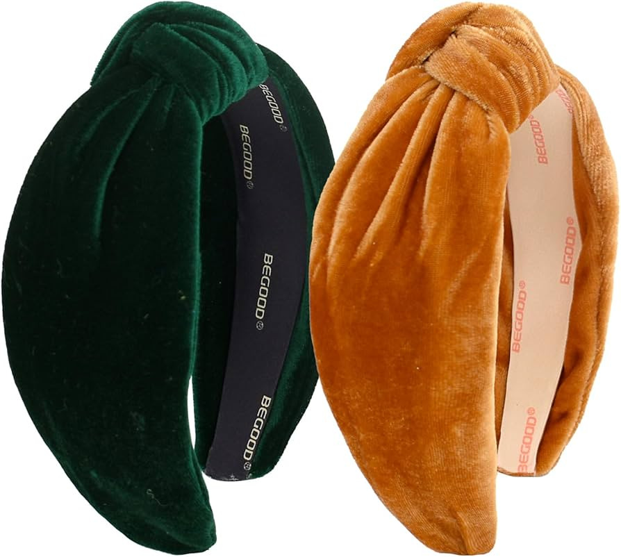 BEGOOD Knotted Headbands for Women, Velvet Wide Headband Fashion Top Knot Hairbands Womens Head B... | Amazon (US)