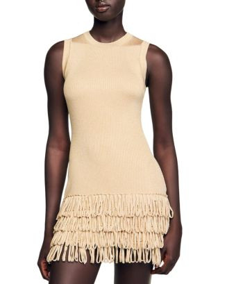 Sandro Fringe Trim Mini Dress  | Bloomingdale's Women | Bloomingdale's (US)