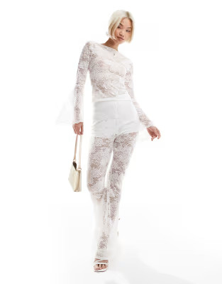 Miss Selfridge lace flare trousers | ASOS (Global)