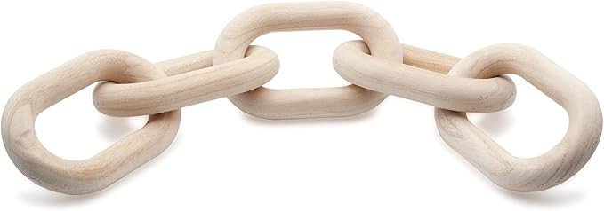 Trendy Homegoods Decorative Wood Chain Link | Modern Decorative Chain Link | Natural Hand Carved ... | Amazon (US)