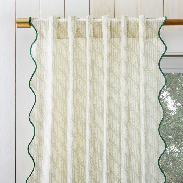RHODE Batik Scallop Edge Curtain (Set of 2) | West Elm (US)