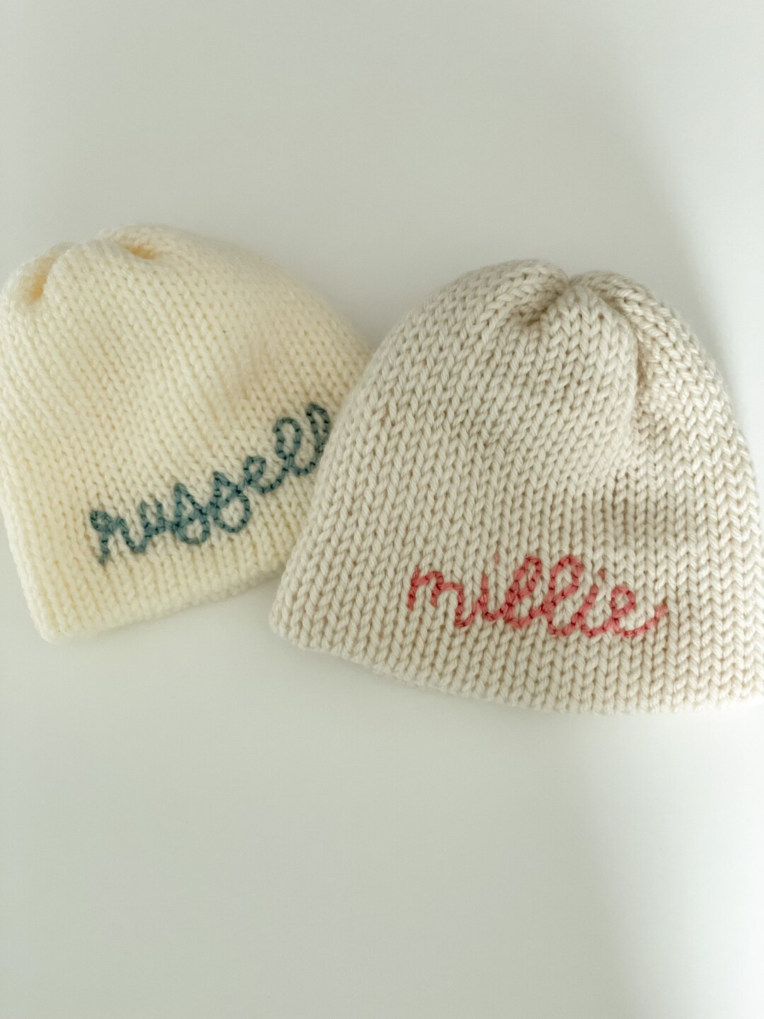 Personalized Newborn Knit Hat, Monogrammed Baby Beanie, Gender Reveal, Pregnancy Announcement, Tw... | Etsy (US)