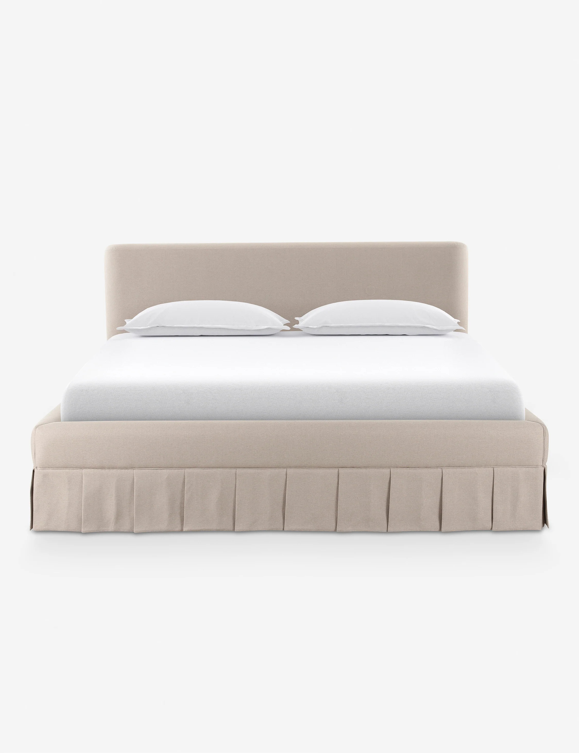 Belden Platform Upholstered King Bed, Beige | Lulu and Georgia 
