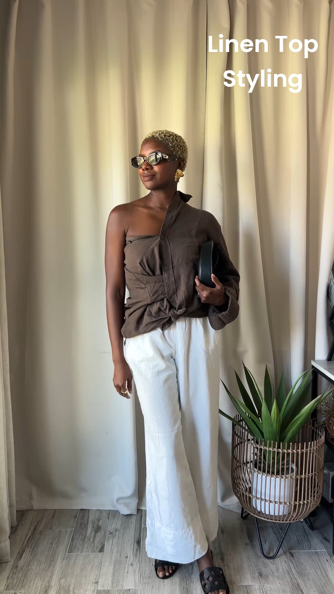 Brown linen button up shirt with white pull on pants. You’ll stay cool in the heat and very chic with this top styling technique.

#LTKdayinmylife #LTKgrwm #LTKootd