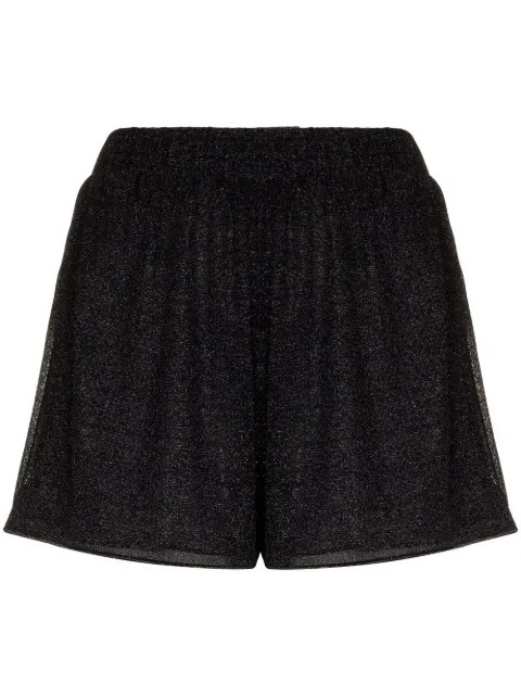 Oséree Lumiére elasticated-waist Lurex Shorts - Farfetch | Farfetch Global