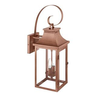Hampton Bay Flaxton 24 in. Handmade Copper Outdoor Barn Wall Lamp with Clear Glass Shade RS220612... | The Home Depot