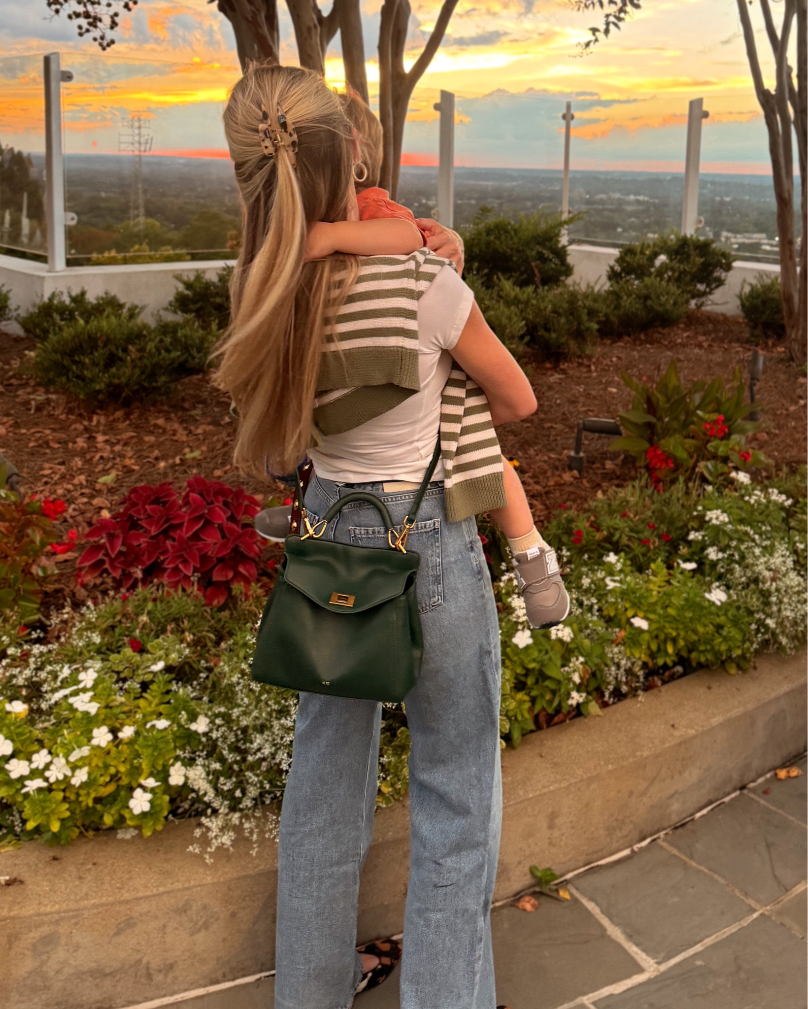 Mom life has changed me in so many ways and I feel like my style has gone along with that. When I’m with Maitland I have to be in something comfortable that I can literally chase him around in. The crossbody strap on this bag helps alot with that and roomy enough to actually put stuff in. And my new favorite thing - ballet flats!!!!! These Sam Edelman ones in this cow print are my new favorite fall shoe. And I just found THE BEST JEANS. They are a splurge but I got them on sale! Plus this same stripe cardigan in the green color 🤍

#LTKItBag #LTKFallSale #LTKStyleTip