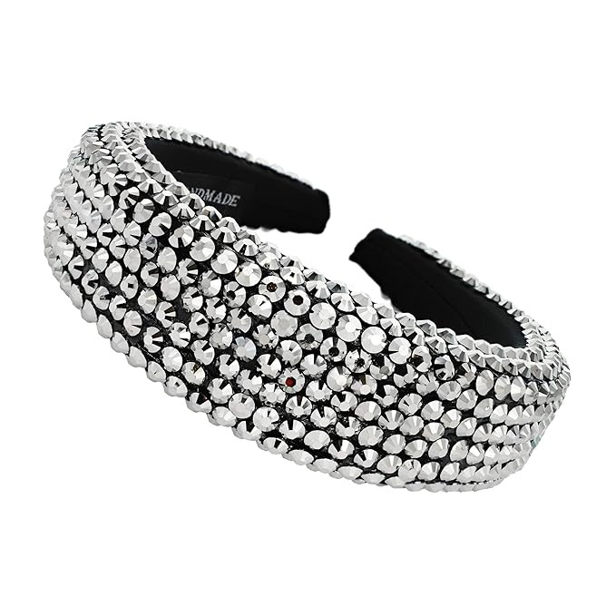 SP SOPHIA COLLECTION Women's Sparkling Crystal Padded Rhinestone Wide Bejeweled Hair Headband Par... | Amazon (US)