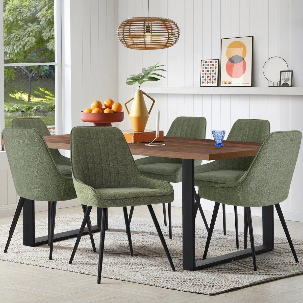 Audna 6-Person Upholstered Dining Set | Wayfair North America