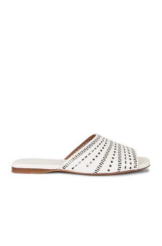 ALAÏA Vienne Leather Slides in Blanc Craie - White. Size 36 (also in 37). | FWRD 