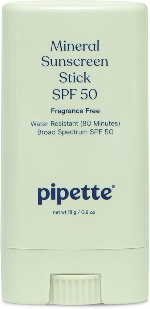 Pipette Baby Mineral Sunscreen Stick SPF 50, Broad Spectrum Sunblock with Non-Nano Zinc Oxide, Wa... | Amazon (US)