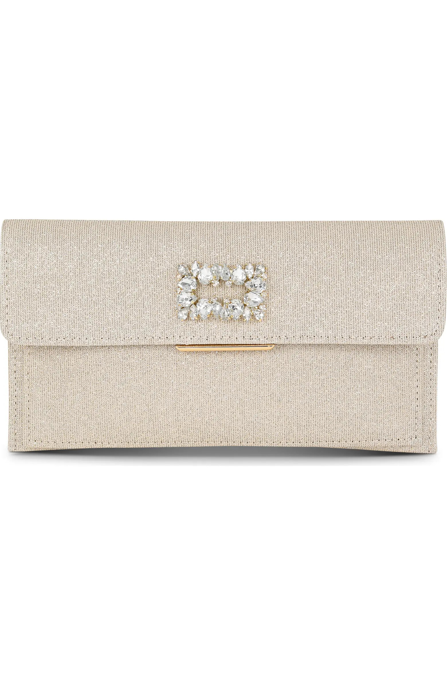 Jewel Badgley Mischka Sarah Envelope Clutch with Crystal Brooch | Nordstrom | Nordstrom