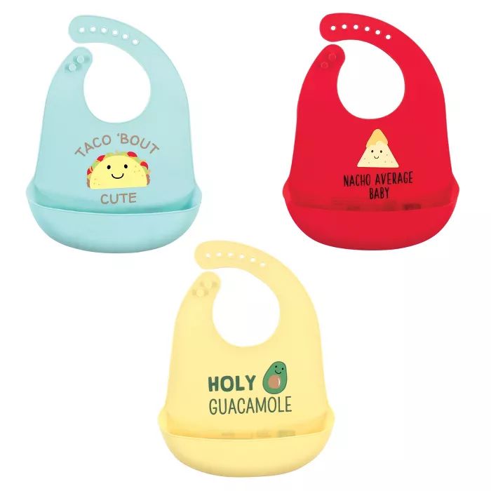 Hudson Baby Infant Boy Silicone Bibs 3pk, Tacos, One Size | Target