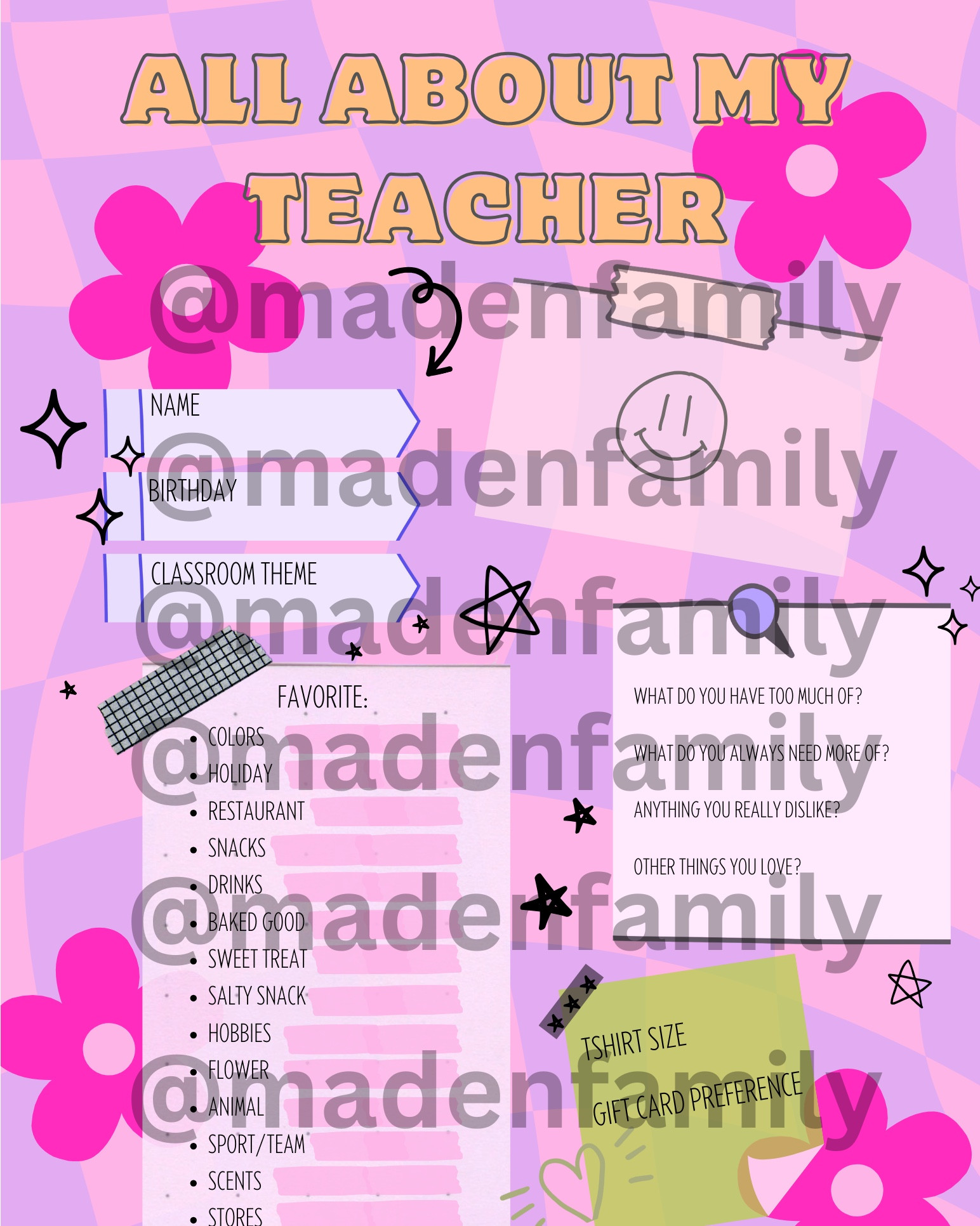 All about my teacher. Teacher gift. #teachergifts 

#LTKKids #LTKBacktoSchool #LTKSeasonal