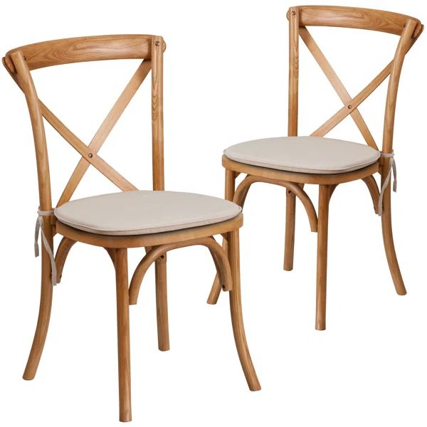 Arquit Series Stackable Wood Cross Back Bistro Dining Chair with Cushion | Wayfair North America