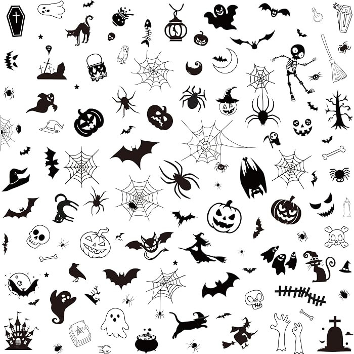 XZENTIRA 182PCS Halloween Temporary Tattoos for Kids & Adults, 15 Sheets Waterproof Fake Tattoos ... | Amazon (US)