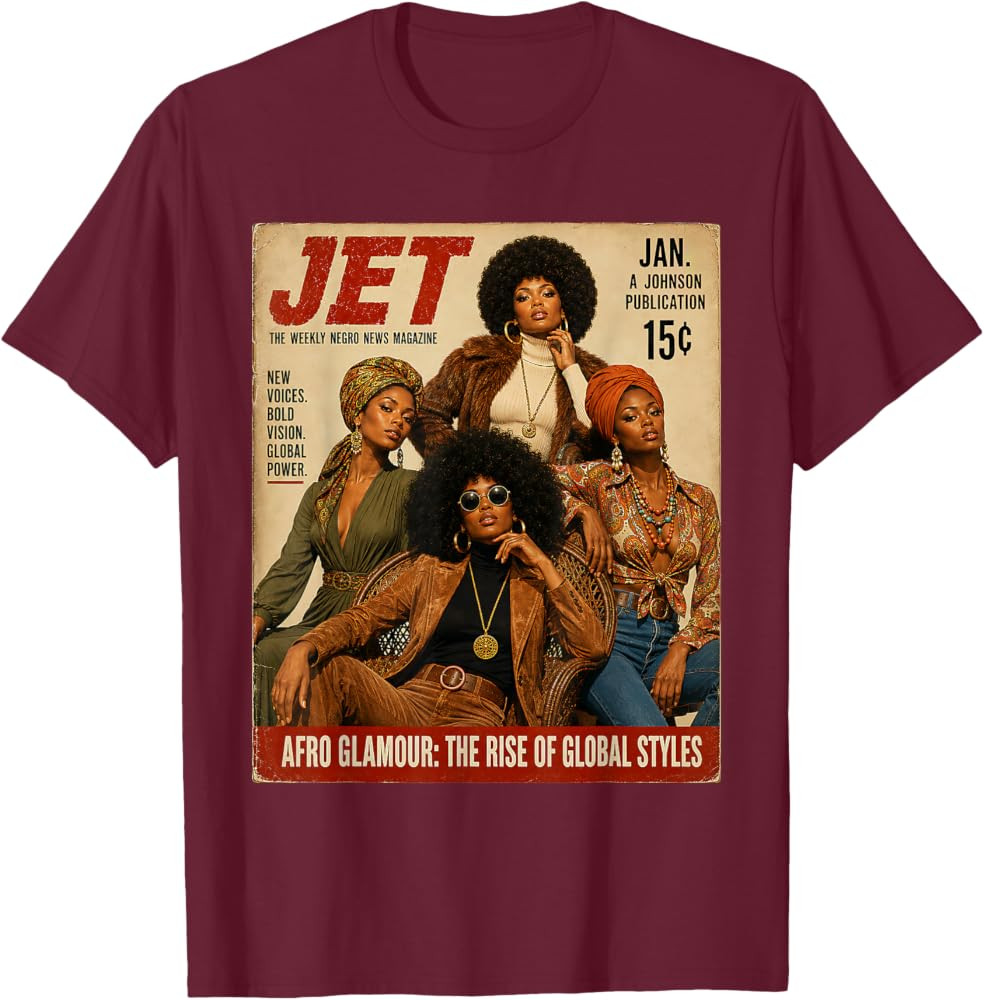 Black is Beautiful Afro Glamour 70s Aesthetic Black History T-Shirt | Amazon (US)