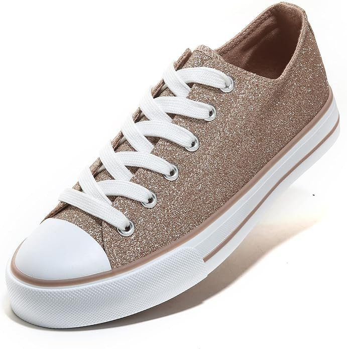 Amazon.com | ANQILA Womens Shoes Low Top Lace Up Canvas Sneakers Non Slip Shoes Casual Fashion Ru... | Amazon (US)